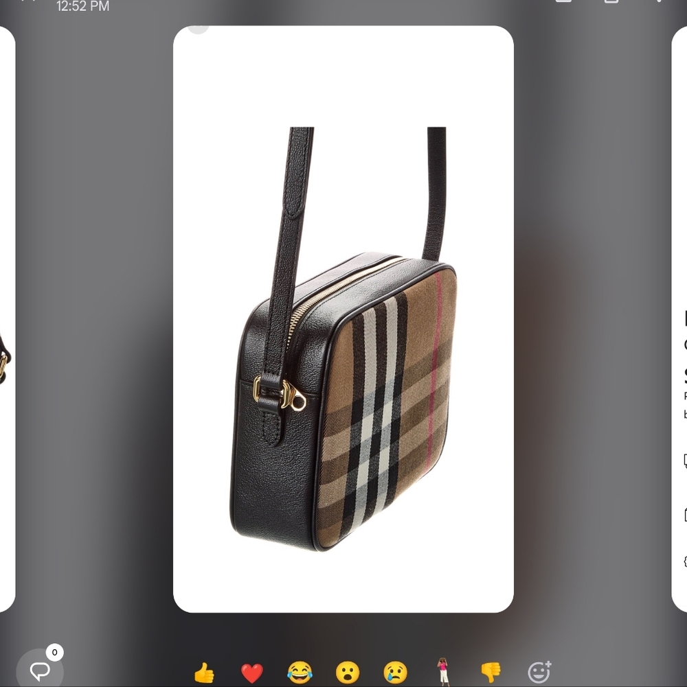Burberry Check Canvas and Black Leather Briefcase - Picture 3 of 7
